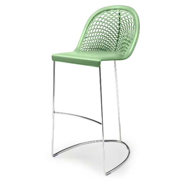 Green Leather Guapa Modern Tall Bar Stool