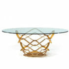 Gold and Glass Modern Dining Table Design