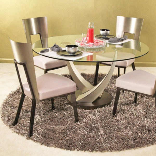 modern Dining room furniture set with leather contemporary dining chairs