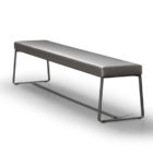 Grey Leather Modern dining room bench