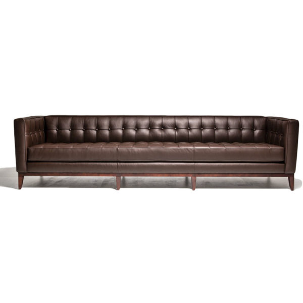 Dark Brown Contemporary Leather Living Room Couch