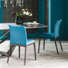 Arcadia Curved Leather Modern Dining Chair