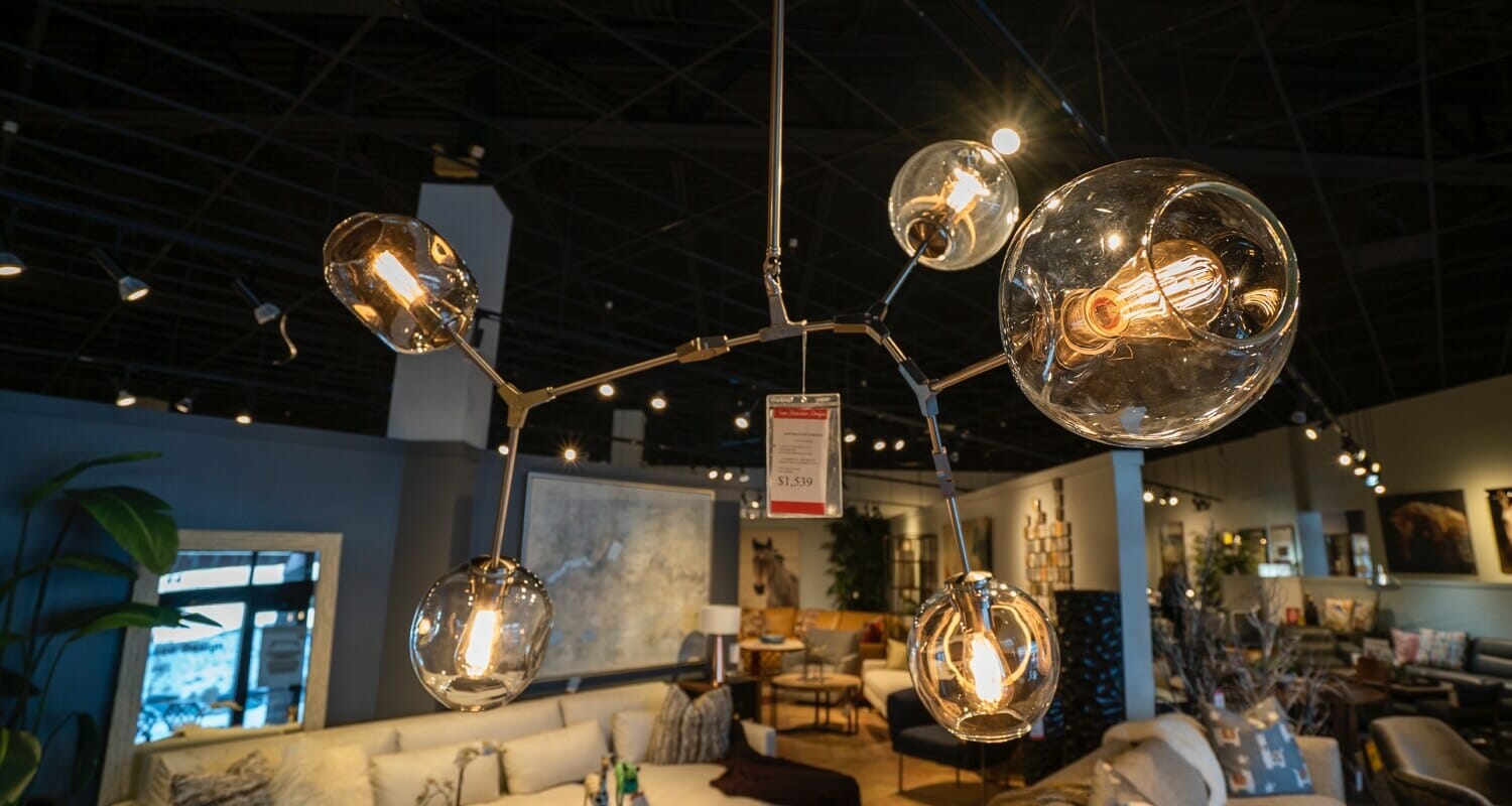 Modern Chandelier Home Decor in Salt Lake City Furniture Store Showroom | San Francisco Design