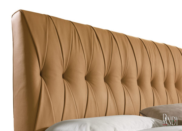 Tan Leather Contemporary Headboard & Bed Frame for a Modern Bedroom