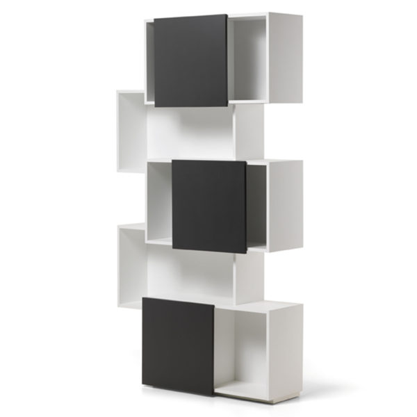 black and white contemporary bookcase